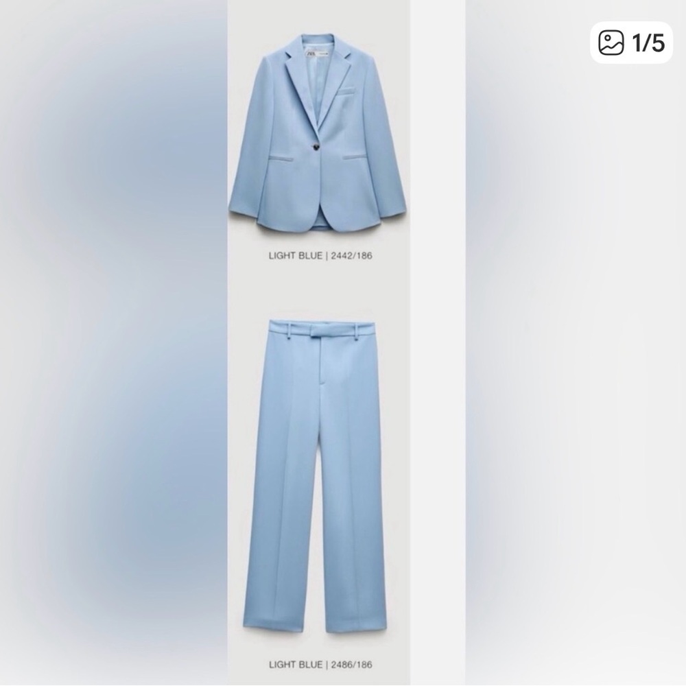 Zara Light Blue Women's Two-Piece Suit